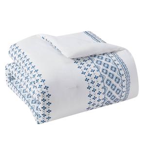 Indigo Ink White Denim Navy Geometric Stripe Comforter Set alternate view