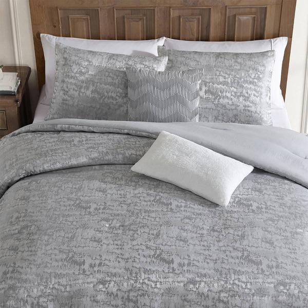 Tahari Home Lauren 5pc. Light Grey Jacquard Comforter Set alternate view