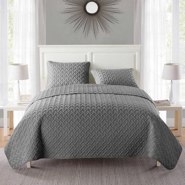 VCNY Home Nina Embossed Basketweave 3pc. Quilt Set