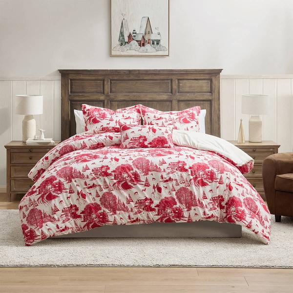 Hallmark Red Toile 4pc. Holiday Comforter Set