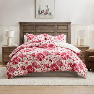 Hallmark Red Toile 4pc. Holiday Comforter Set