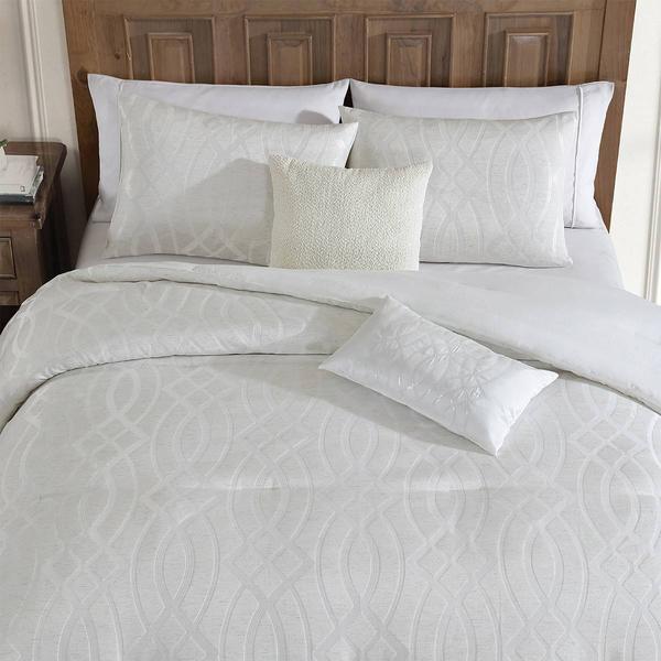Tahari Home Trellia 5pc. Grey Trellis Jacquard Comforter Set alternate view