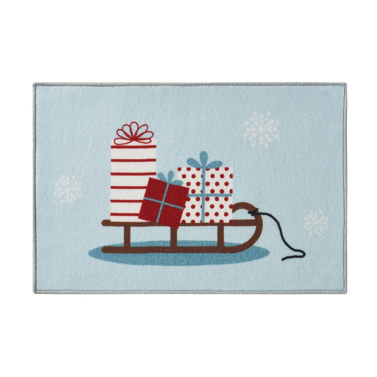 VCNY Home Christmas Sleigh Light Blue Indoor Scatter Rug