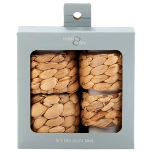 4pk. Natural Water Hyacinth Napkin Rings