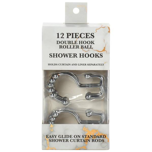Silver Lining Home Chrome Double Roller Shower Hooks