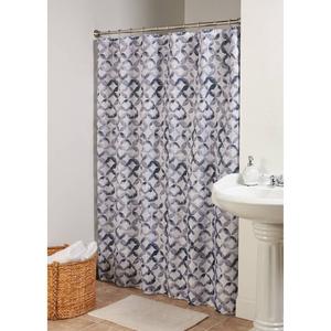 Geometric Slub Shower Curtain