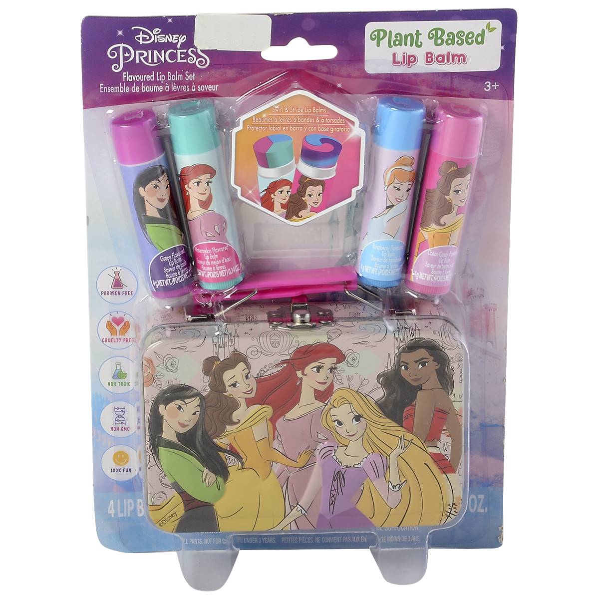 Girls Disney Princess 4pk. Lip Balms W/Tin