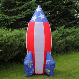 Northlight 8ft. 4th of July Americana Inflatable Rocket alternate view