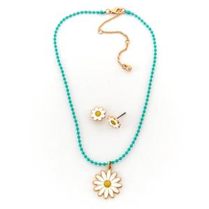 Kids Lil' Ashley Sunshine Daisy Necklace & Earrings Set