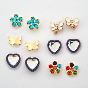 Kids Lil' Ashley 6pr. Hearts/Butterfly/Dragonfly Earrings Set