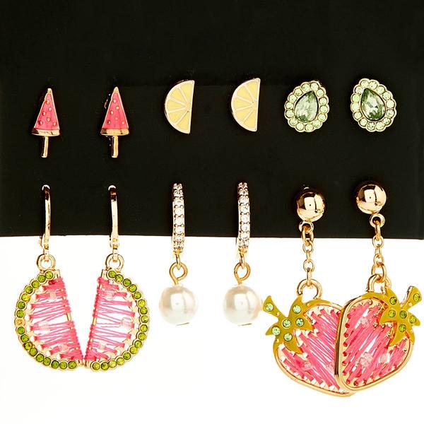 Kids Lil' Ashley 6pr. Fruit & Fun Stud Earrings Set