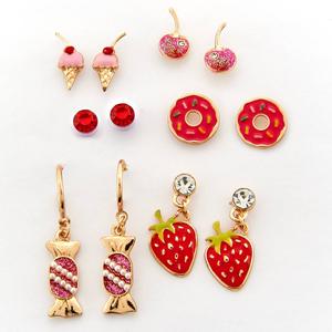 Kids Lil' Ashley 6pr. Sweets & Treats Stud & Drop Earrings Set