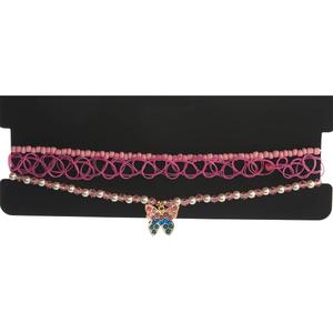 Kids Lil' Ashley 3pc. Butterfly Charm & Beaded Choker Set