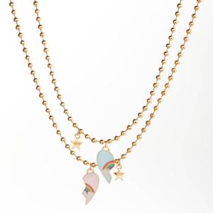 Kids Lil' Ashley 2pc. Rainbow Half-Heart Pendant Necklace Set