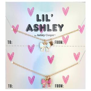 Kids Lil' Ashley 2pc. Gold-Tone BFF Bows Necklace Set