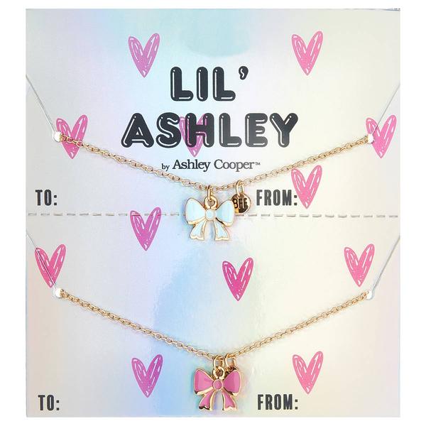 Kids Lil' Ashley 2pc. Gold-Tone BFF Bows Necklace Set