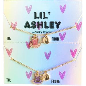 Kids Lil' Ashley Pastel Glitter Tutu Dress & BFF Charms Necklaces