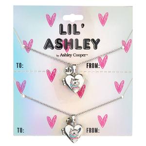 Kids Lil' Ashley BFF Unicorn in Heart-Shaped Locket Necklace Set