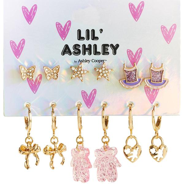 Kids Lil' Ashley Earrings Set with Bows/Stars/Tutus/Ballet Charms