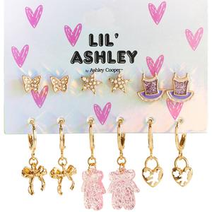 Kids Lil' Ashley Earrings Set with Bows/Stars/Tutus/Ballet Charms