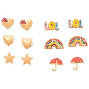 Kids Lil' Ashley Hearts/Stars/Umbrellas/Rainbows Earrings Set