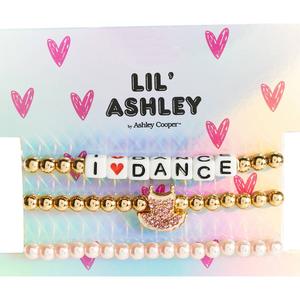 Kids Lil' Ashley Tutu Charm/Pearls/I Love Dance Beaded Bracelets