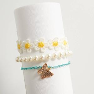 Kids Lil' Ashley 3pc. Girly Chic Flower Stretch Bracelet Set