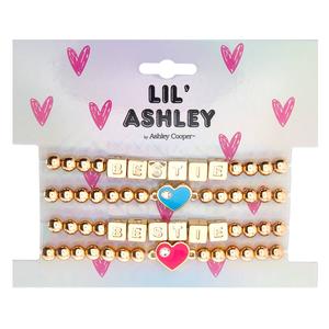 Kids Lil' Ashley 4pc. Gold-Tone Bestie Bracelets w/ Heart Charms