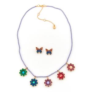 Kids Lil' Ashley Flower Power Charm Necklace & Earrings Set
