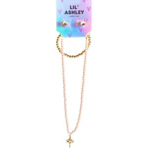 Kids Lil' Ashley Gold-Tone & Pink Ballerina Jewelry Set