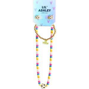 Kids Lil' Ashley Multi-Color Bead & Soccer Ball Jewelry Set