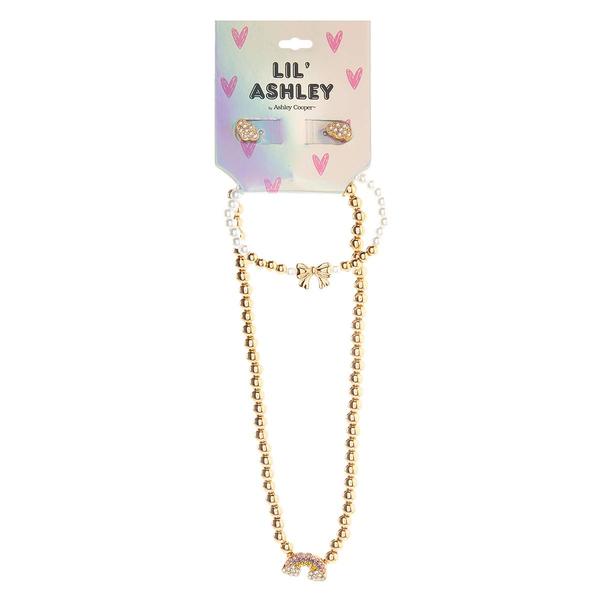 Kids Lil' Ashley Rainbow/Bows/Clouds 3pc. Jewelry Set