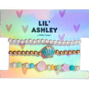 Kids Lil' Ashley Gold-Tone Seashell Accent Bracelet Trio