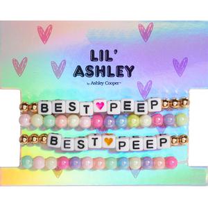 Kids Lil' Ashley 4pc. Beaded Best Peep Heart Accent Bracelet Set