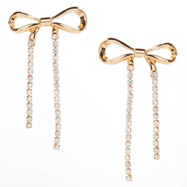 Ashley Gold-Tone Bow Drop Earrings