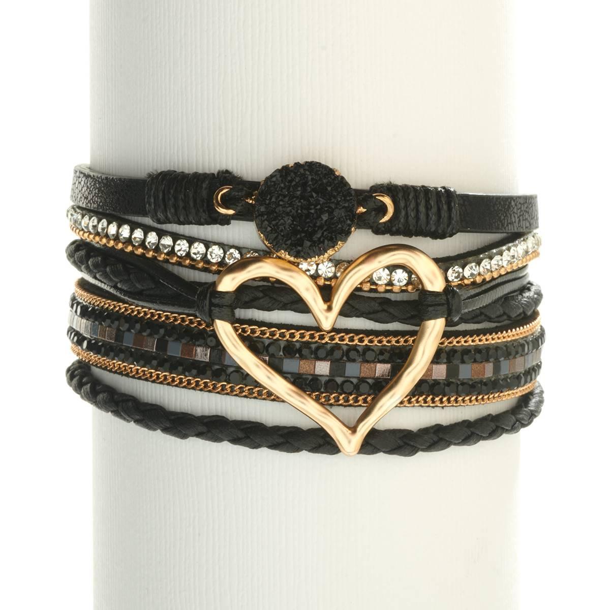 Ashley Heart Cord Wrap Bracelet