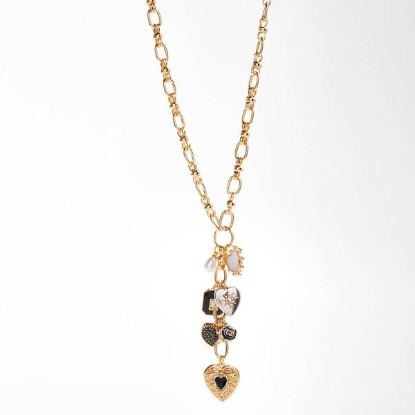 Ashley Gold-Tone Heart Shape Charm Necklace