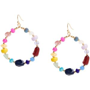 Ashley Colorful Beaded Hoop Earrings