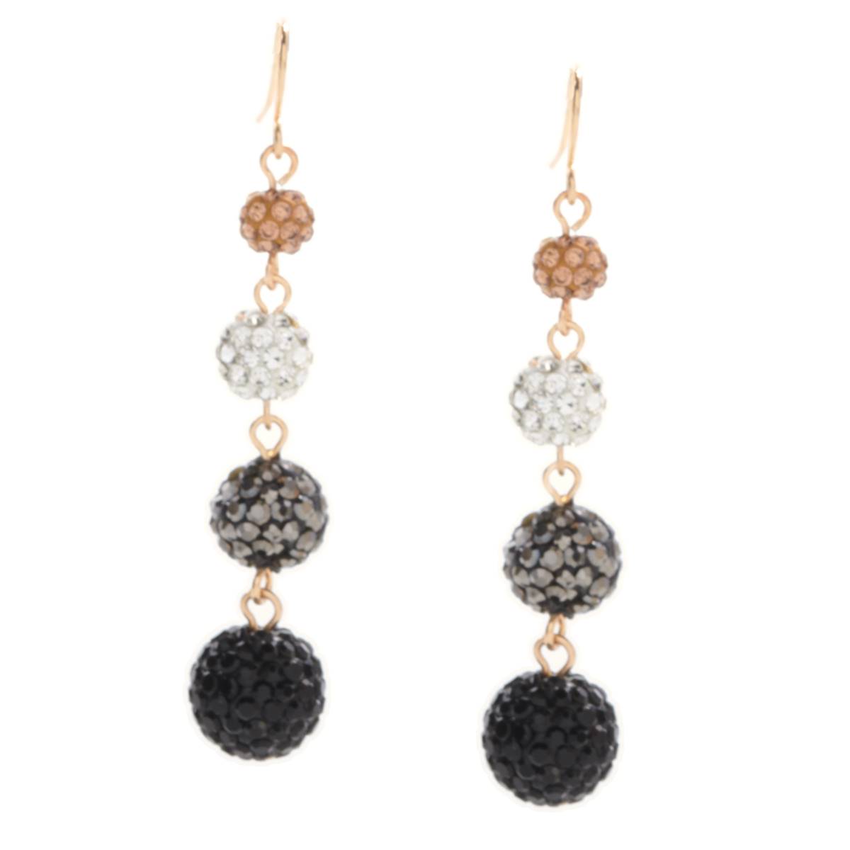 Ashley Cooper(tm) Rhinestone Fireball Ombre Dangle Earrings