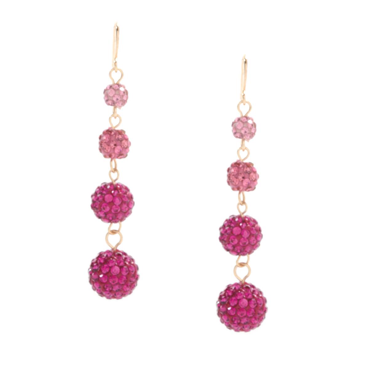 Ashley Cooper(tm) Pink Pave Fireball Party Ombre Dangle Earrings