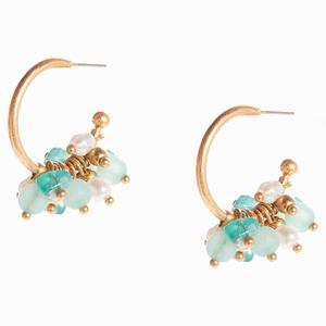 Ashley Cooper(tm) Beaded Cluster Hoop Earrings