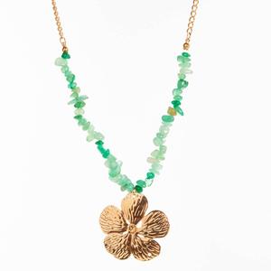 Ashley Cooper(tm) Chip Bead Floral Pendant Statement Necklace
