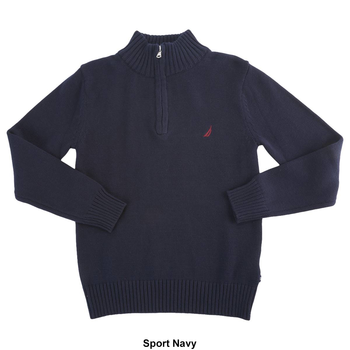Boys (8-20) Nautica 1/4 Zip Key Solid Sweater