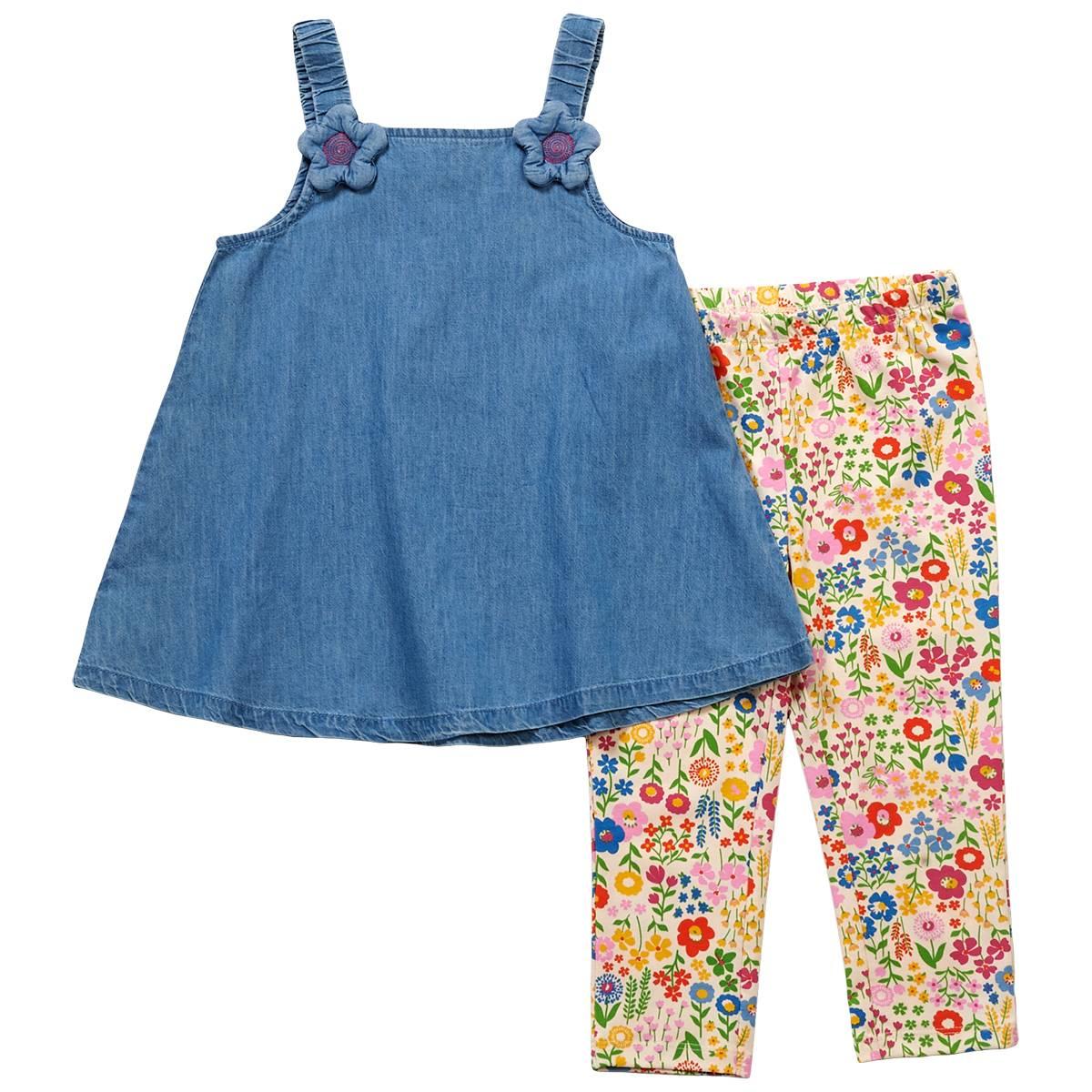 Girls 4-6x Kids HeadquartersR Denim Tank w Capri Leggings Set 13$