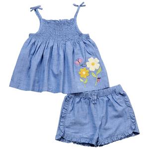 Girls (4-6x) Kids Headquarters(R) 2pc. Denim Smocked Tank w/ Shorts