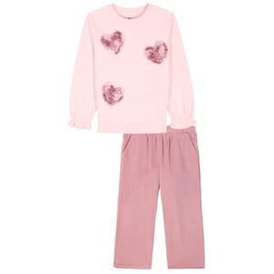 Girls (4-6x) Kids Headquarters(R) 2pc. Heart Top & Velour Pants Set