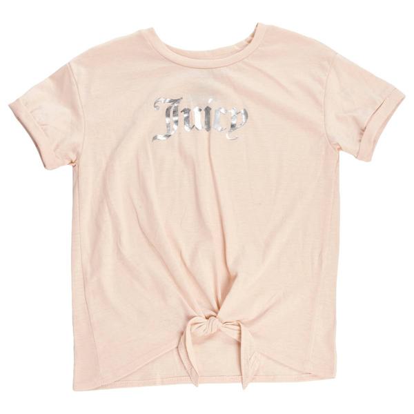 Girls (7-16) Juicy Couture Tie Front Metallic Logo Tee