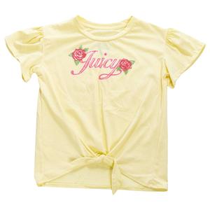 Girls (7-16) Juicy Couture Tie Front Flower Logo Tee