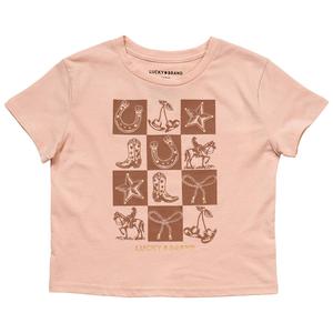 Girls (7-16) Lucky Brand Short Sleeve Checkered Cowgirl Tee alternate view