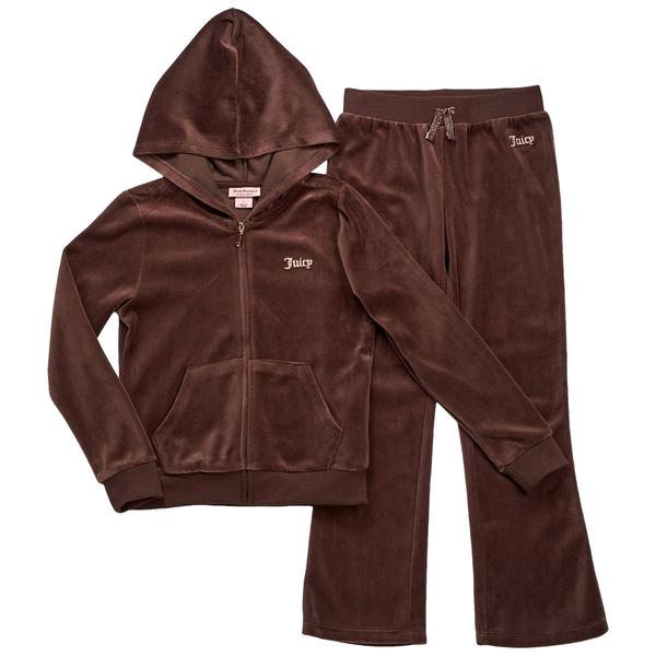 Girls (7-12) Juicy Couture Velour Juicy Hoodie & Flare Pants Set